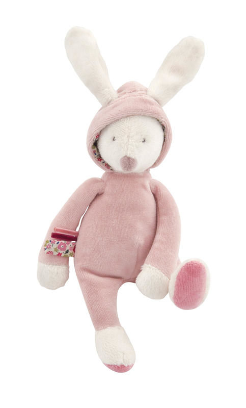  myrtille capucine peluche hochet lapin rose 20 cm 